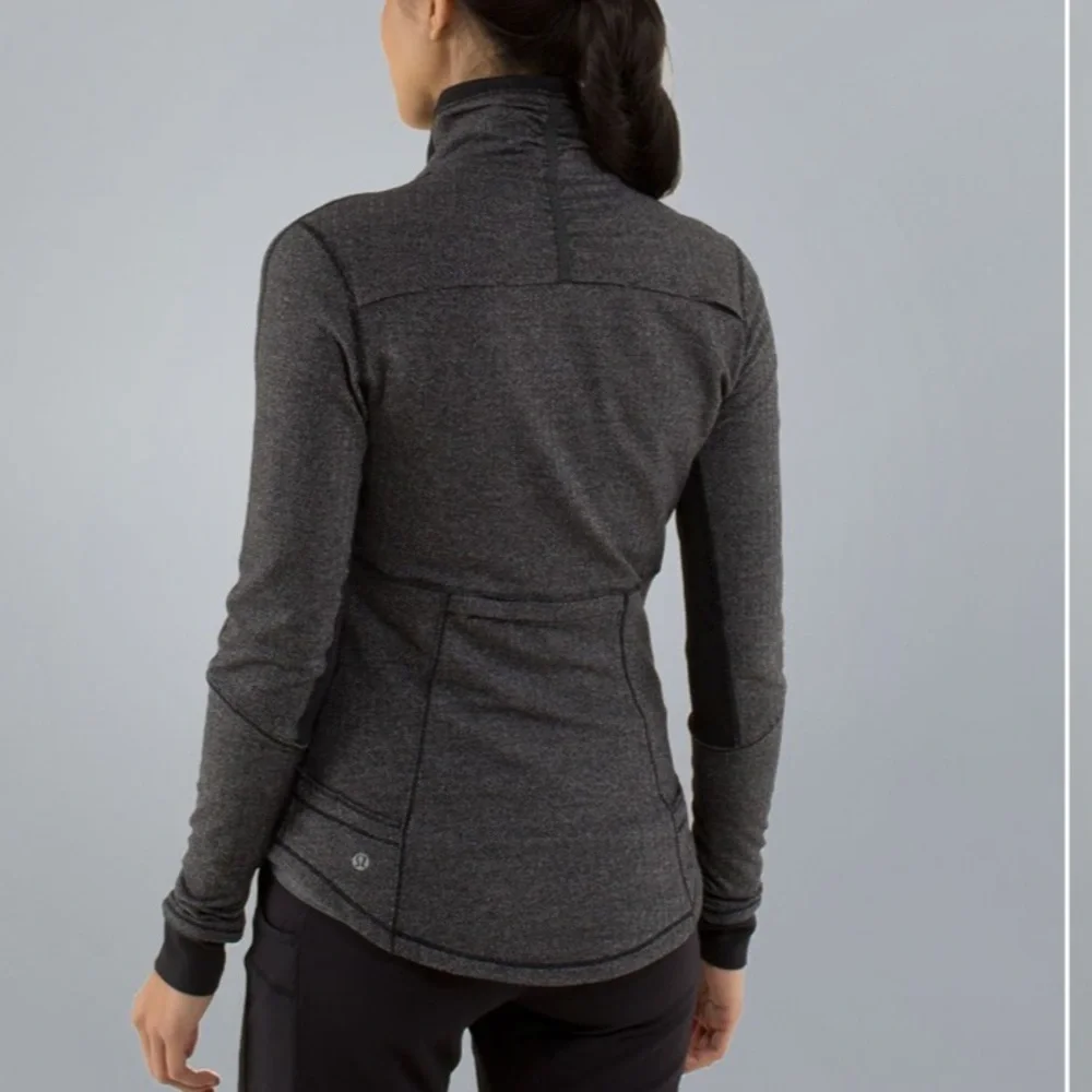 Lululemon Base Runner 1/2 Zip Heathered Herringbone